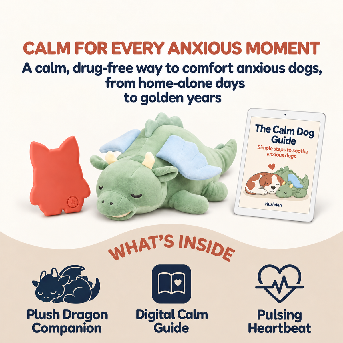 Heartbeat & Warmth Calming Plush for Pets