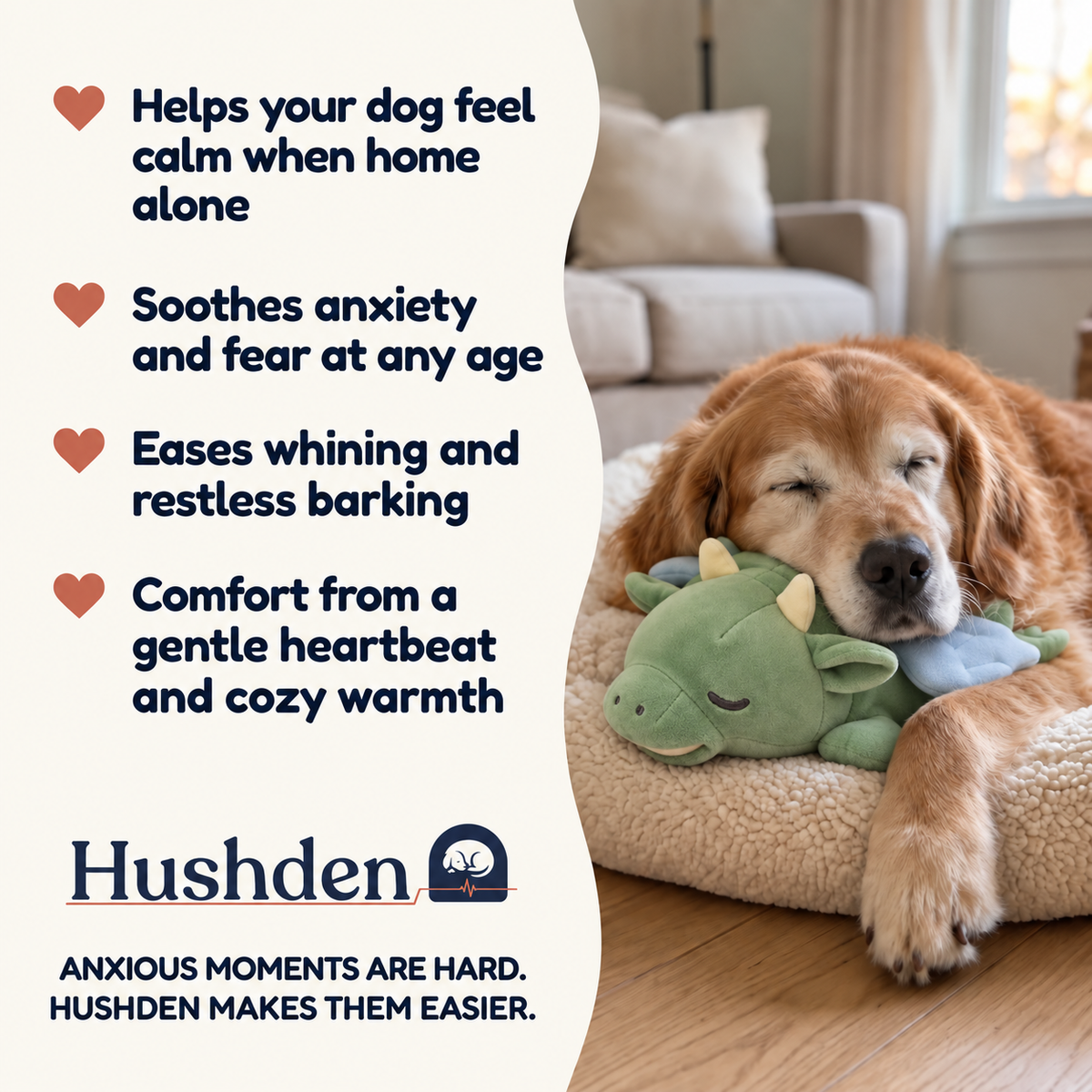 Heartbeat & Warmth Calming Plush for Pets