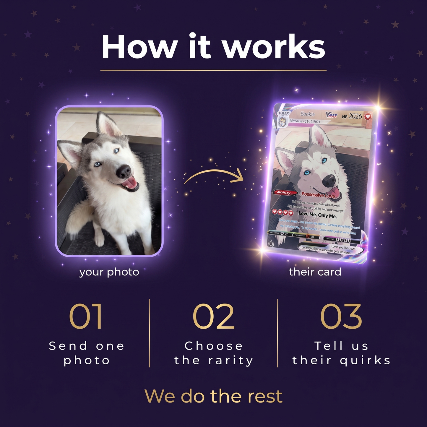 Starpaw Custom Pet Card — Hand-Made to Capture Their Personality